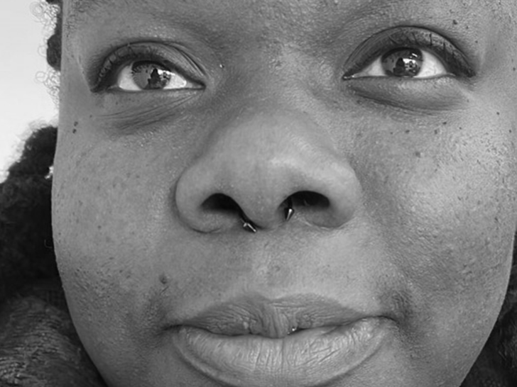 Close up photograph of a black woman's face